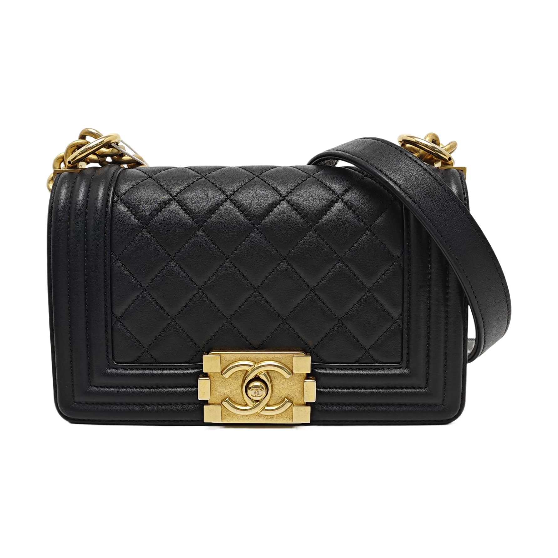 BOY CHANEL Small Quilted Calfskin Black