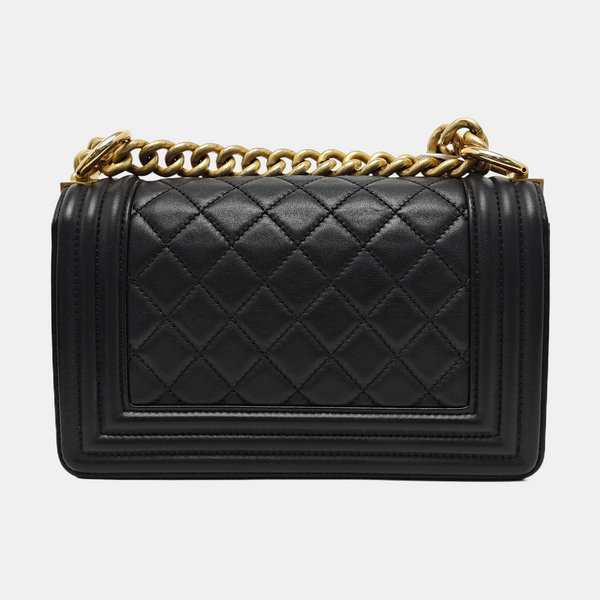 BOY CHANEL Small Quilted Calfskin Black