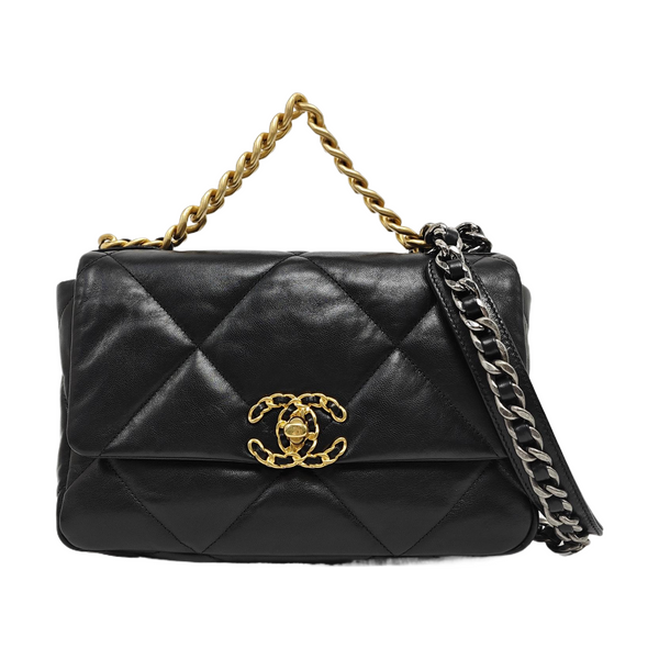 CHANEL 19 Small Quilted Lambskin Black