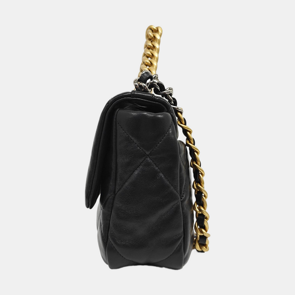 CHANEL 19 Small Quilted Lambskin Black