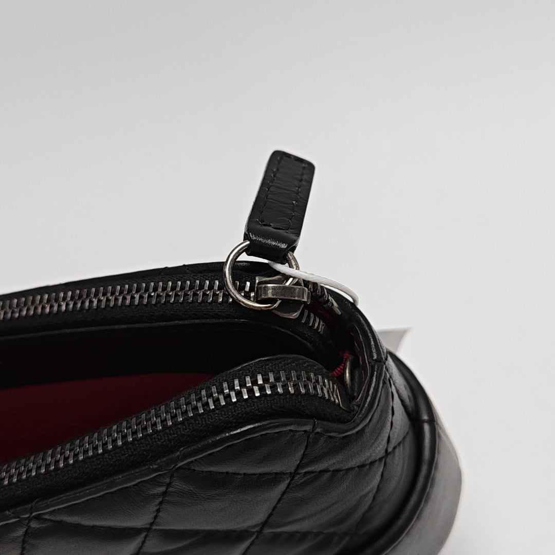 GABRIELLE Mini Quilted Lambskin Black
