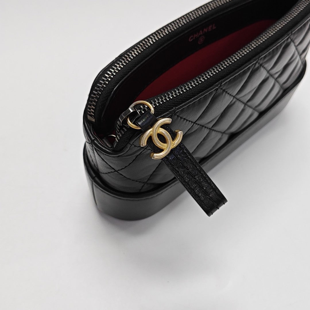 GABRIELLE Mini Quilted Lambskin Black