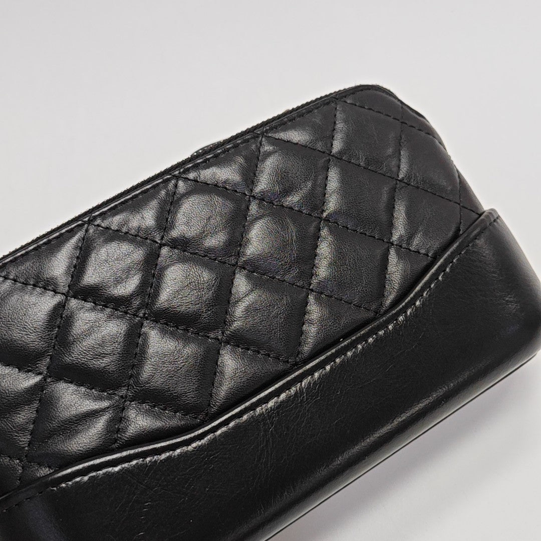 GABRIELLE Mini Quilted Lambskin Black