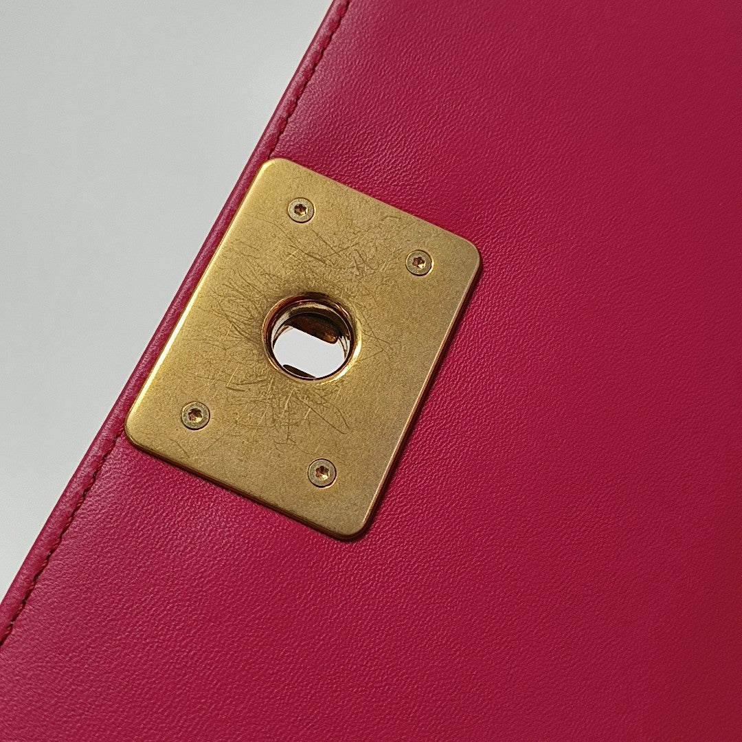 BOY CHANEL Medium Quilted Red