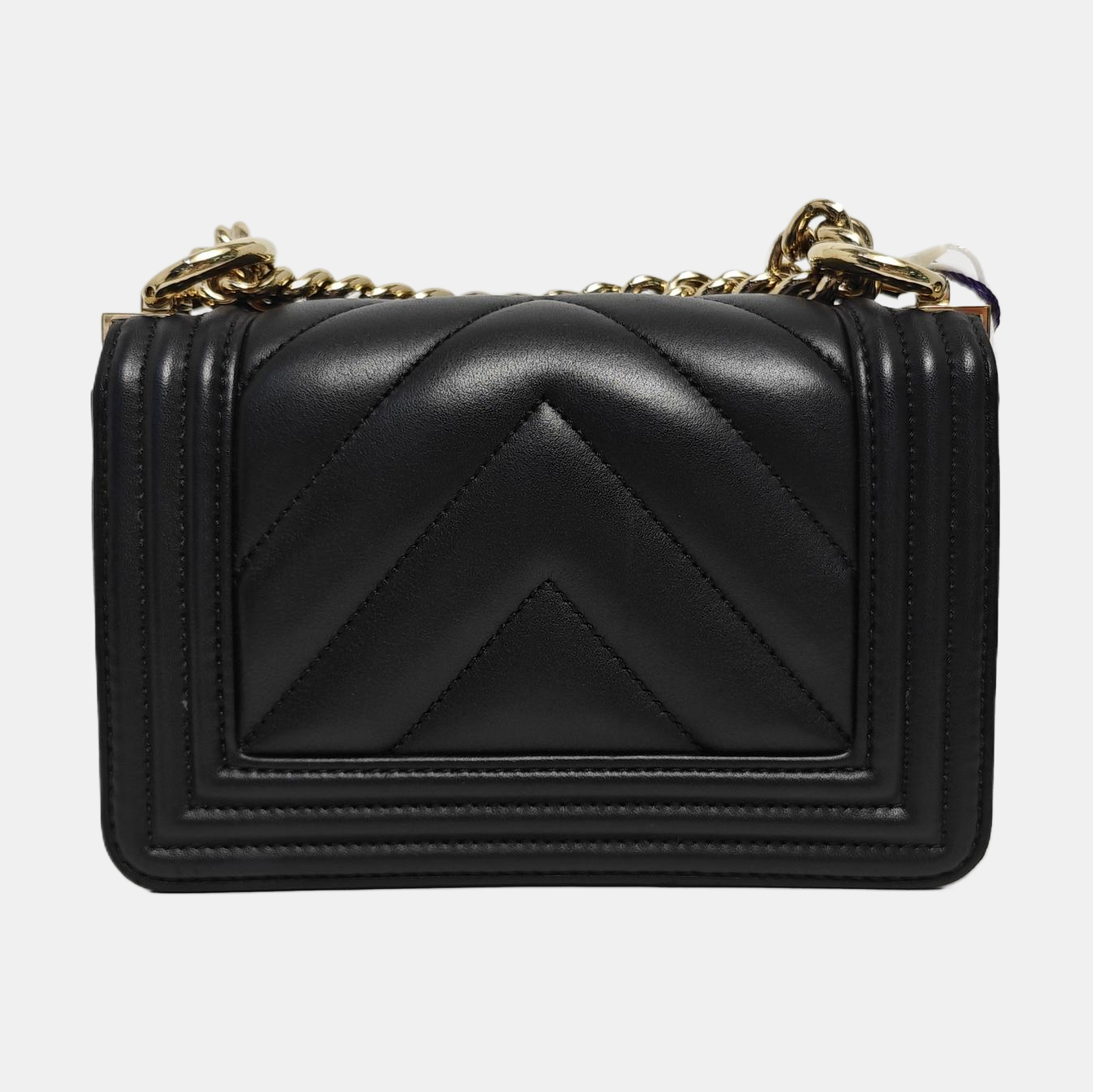 BOY CHANEL Chevron Grained Calfskin Black