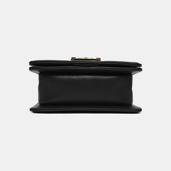 BOY CHANEL Chevron Grained Calfskin Black