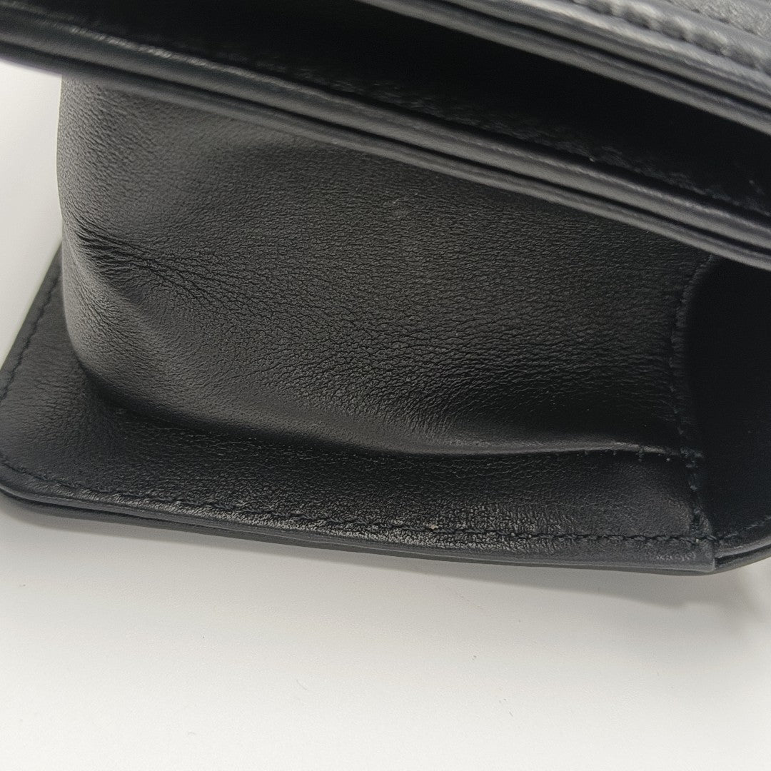 BOY CHANEL Chevron Grained Calfskin Black