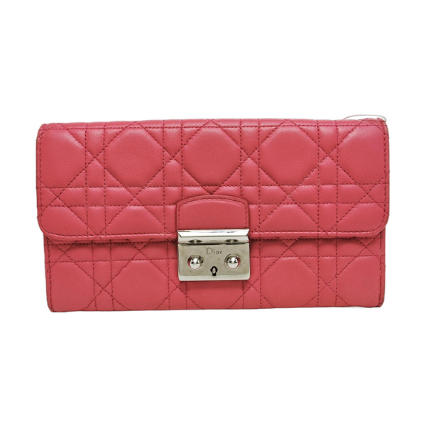 Miss Dior Cannage Lambskin Red Wallet
