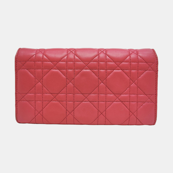 Miss Dior Cannage Lambskin Red Wallet