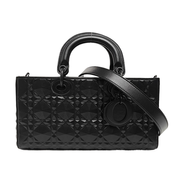 Lady D-Joy Medium Cannage Calfskin Black