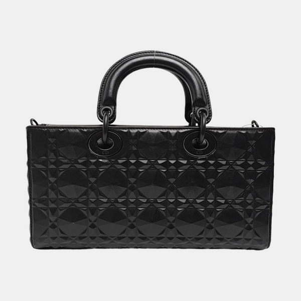 Lady D-Joy Medium Cannage Calfskin Black