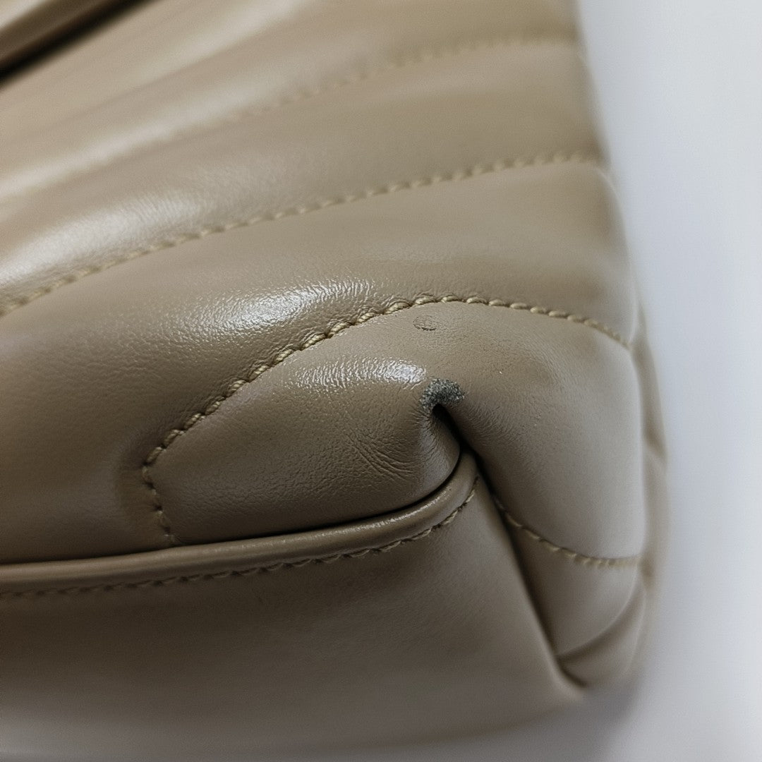 LOULOU Medium Quilted Calfskin Beige