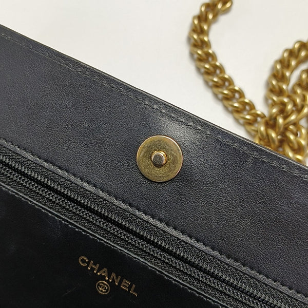 BOY CHANEL Mini Quilted Grained Calfskin Black