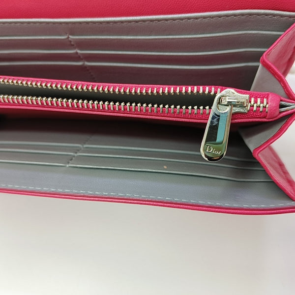 Miss Dior Cannage Lambskin Red Wallet