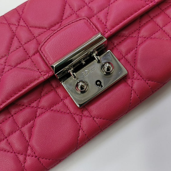 Miss Dior Cannage Lambskin Red Wallet