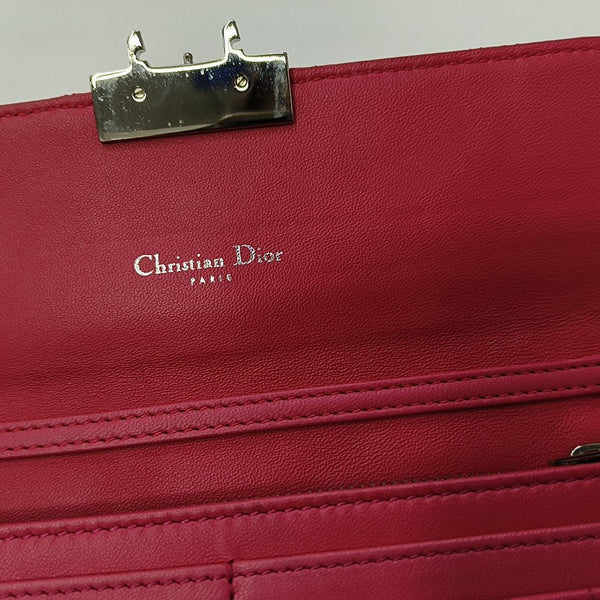 Miss Dior Cannage Lambskin Red Wallet