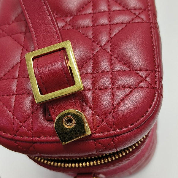 Travel Vanity Small Cannage Lambskin Red