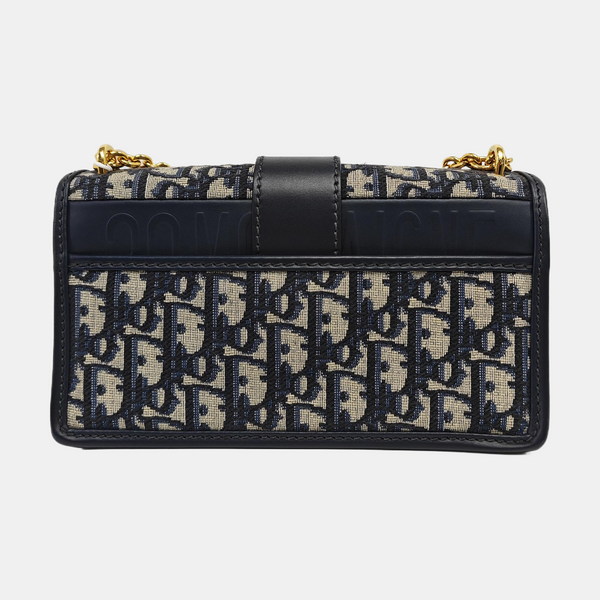 30 Montaigne East-West Small Oblique Canvas Blue