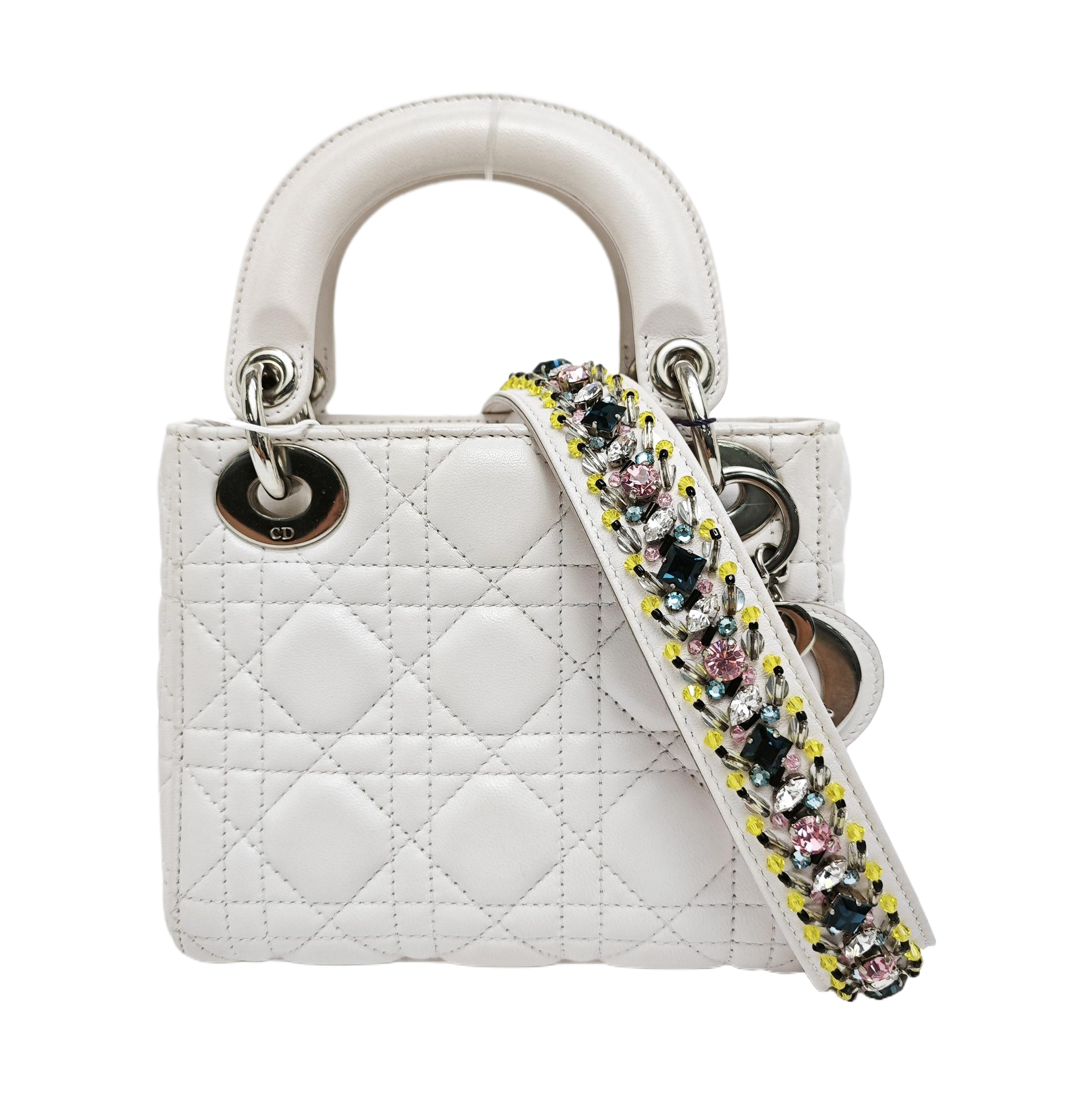 Lady Dior Mini Cannage Lambskin White