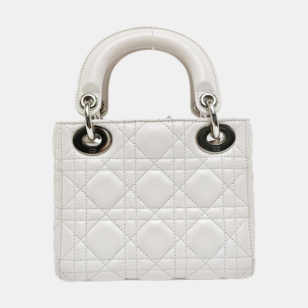 Lady Dior Mini Cannage Lambskin White