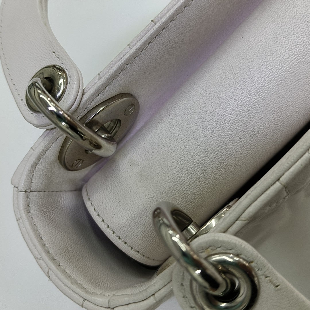 Lady Dior Mini Cannage Lambskin White