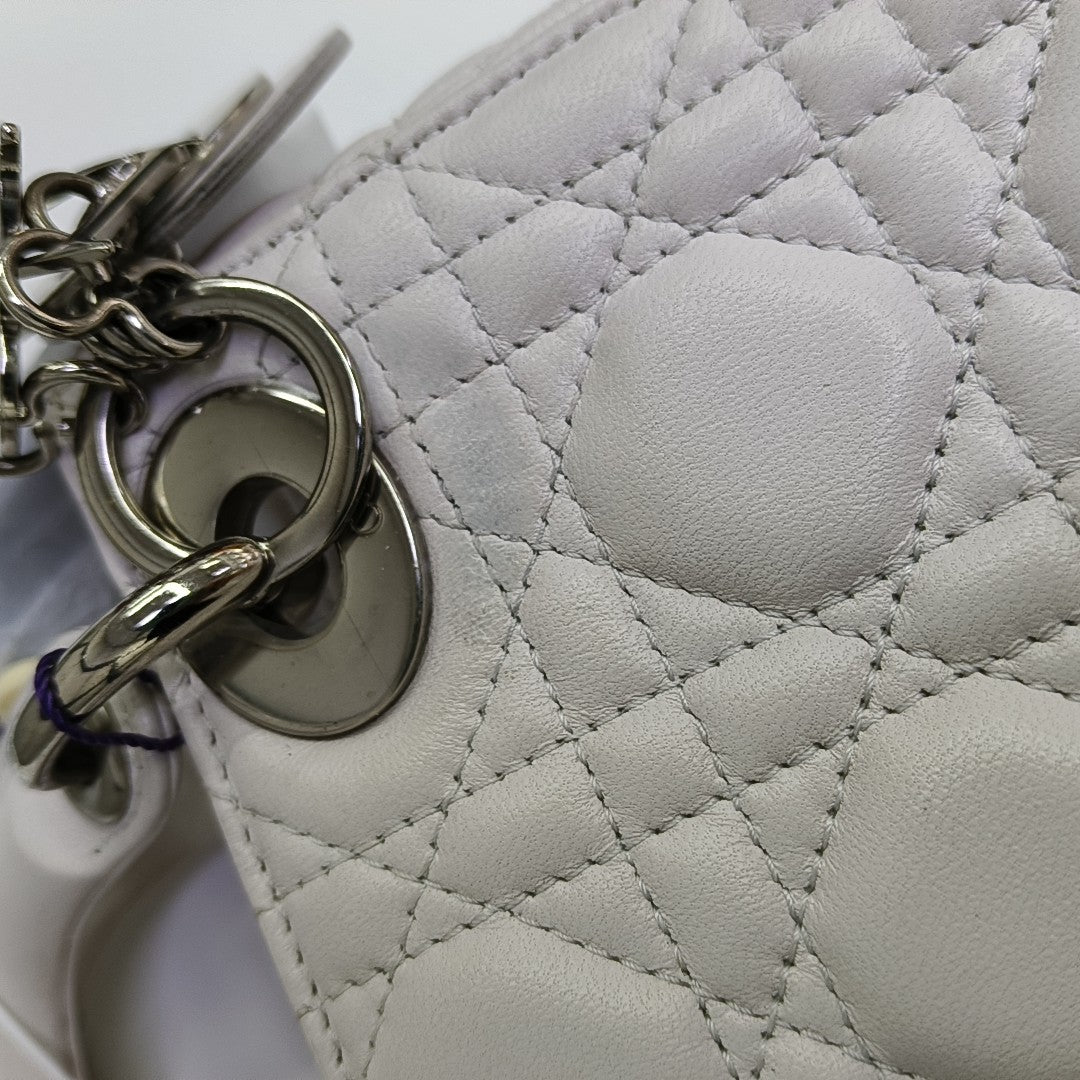 Lady Dior Mini Cannage Lambskin White