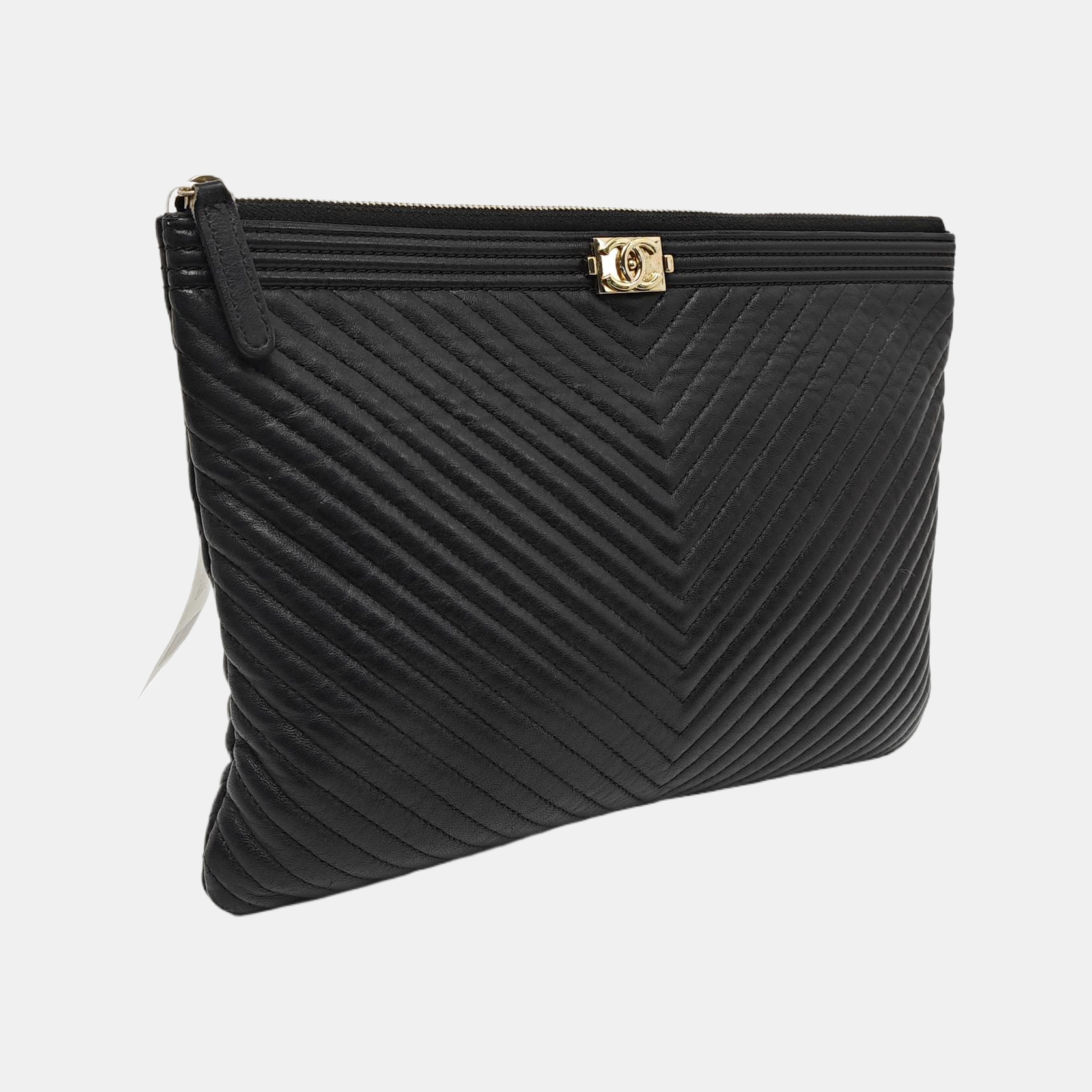 BOY CHANEL Medium Chevron Lambskin Black