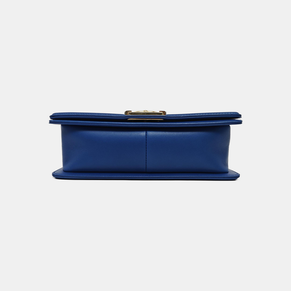 BOY CHANEL Medium Chevron Lambskin Blue