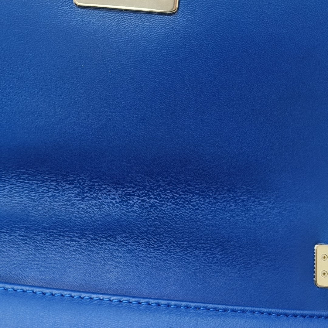 BOY CHANEL Medium Chevron Lambskin Blue