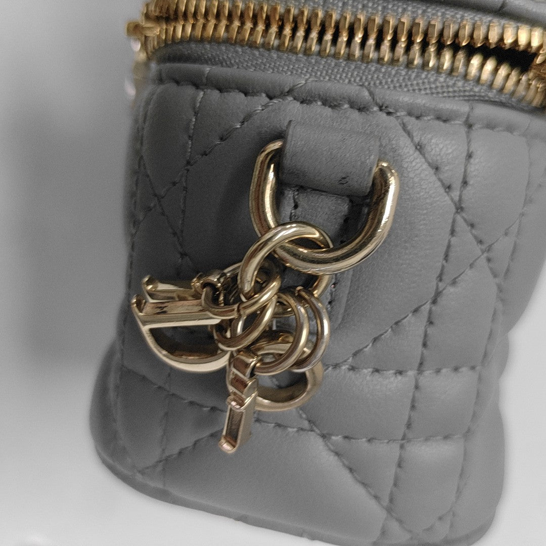 Vanity Lady Dior Cannage Calfskin Blue