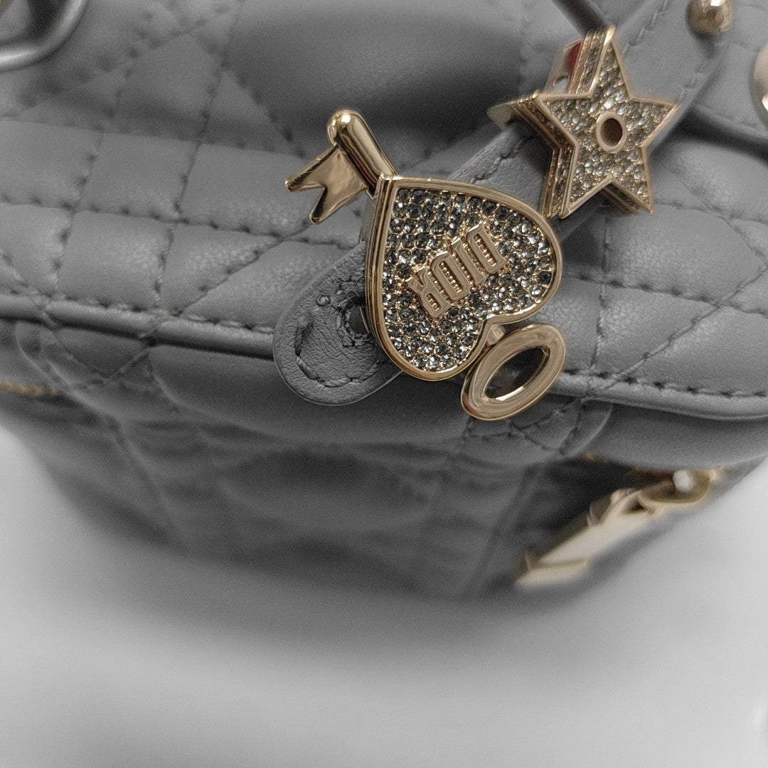 Vanity Lady Dior Cannage Calfskin Blue