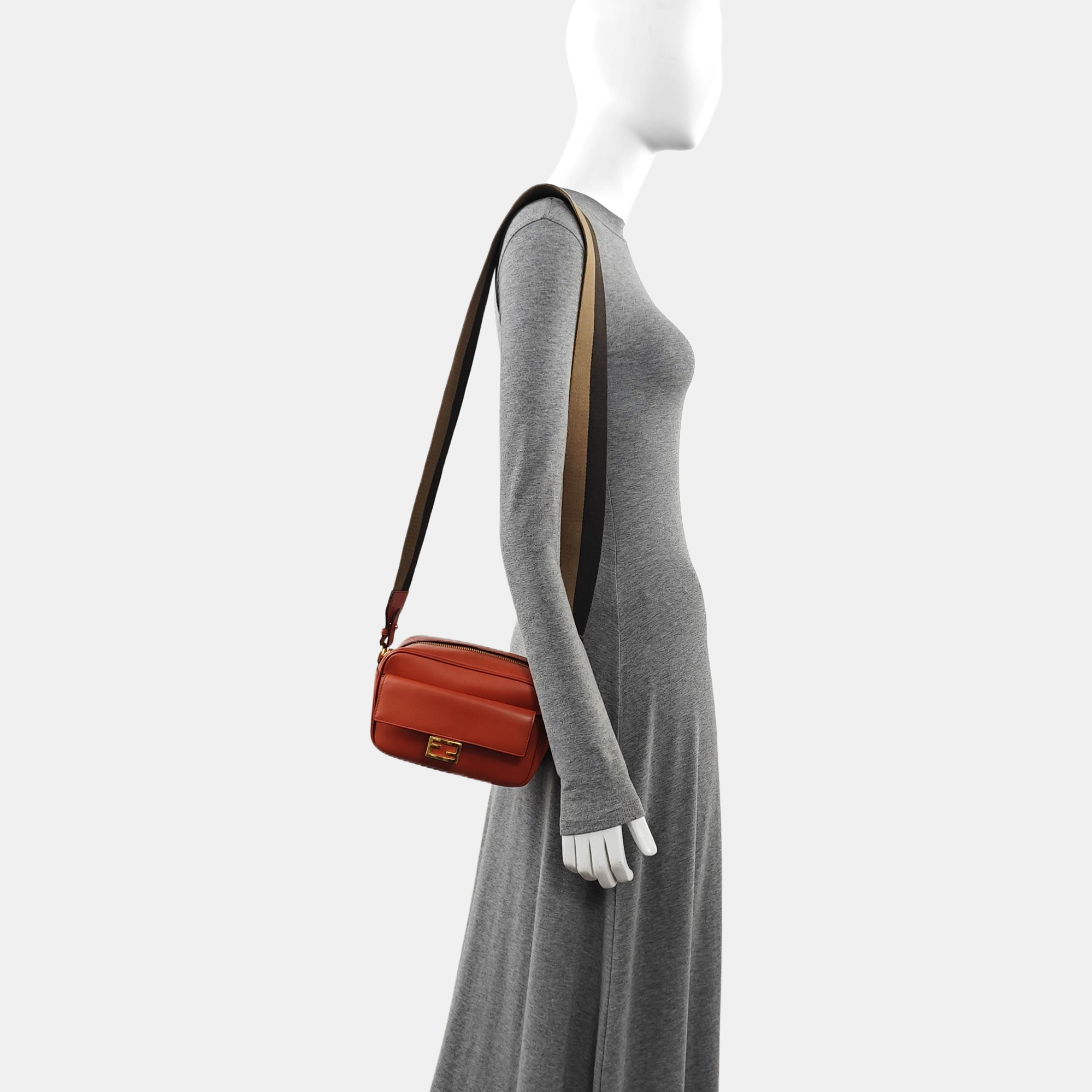 Leather Shoulder Bag Mini Orange