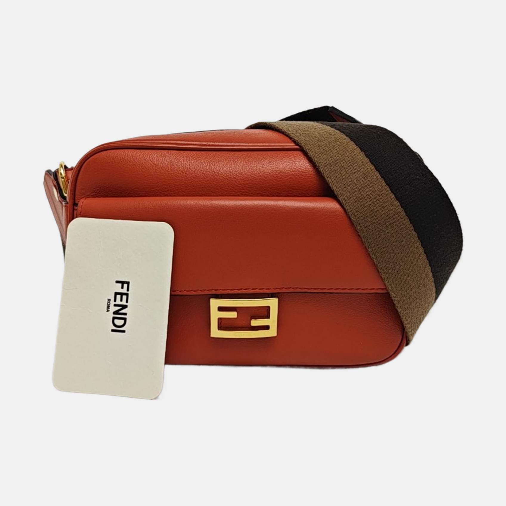 Leather Shoulder Bag Mini Orange