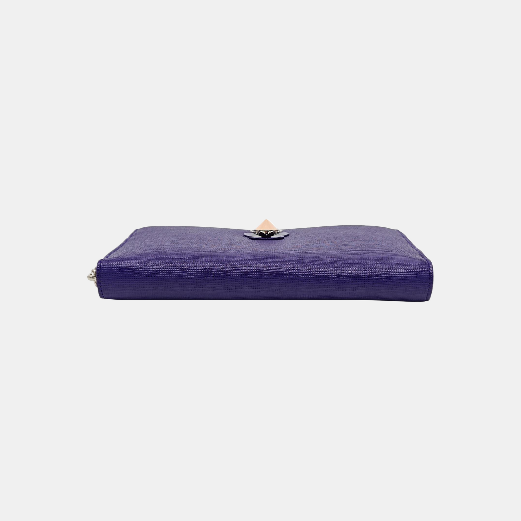 Leather Clutch Purple