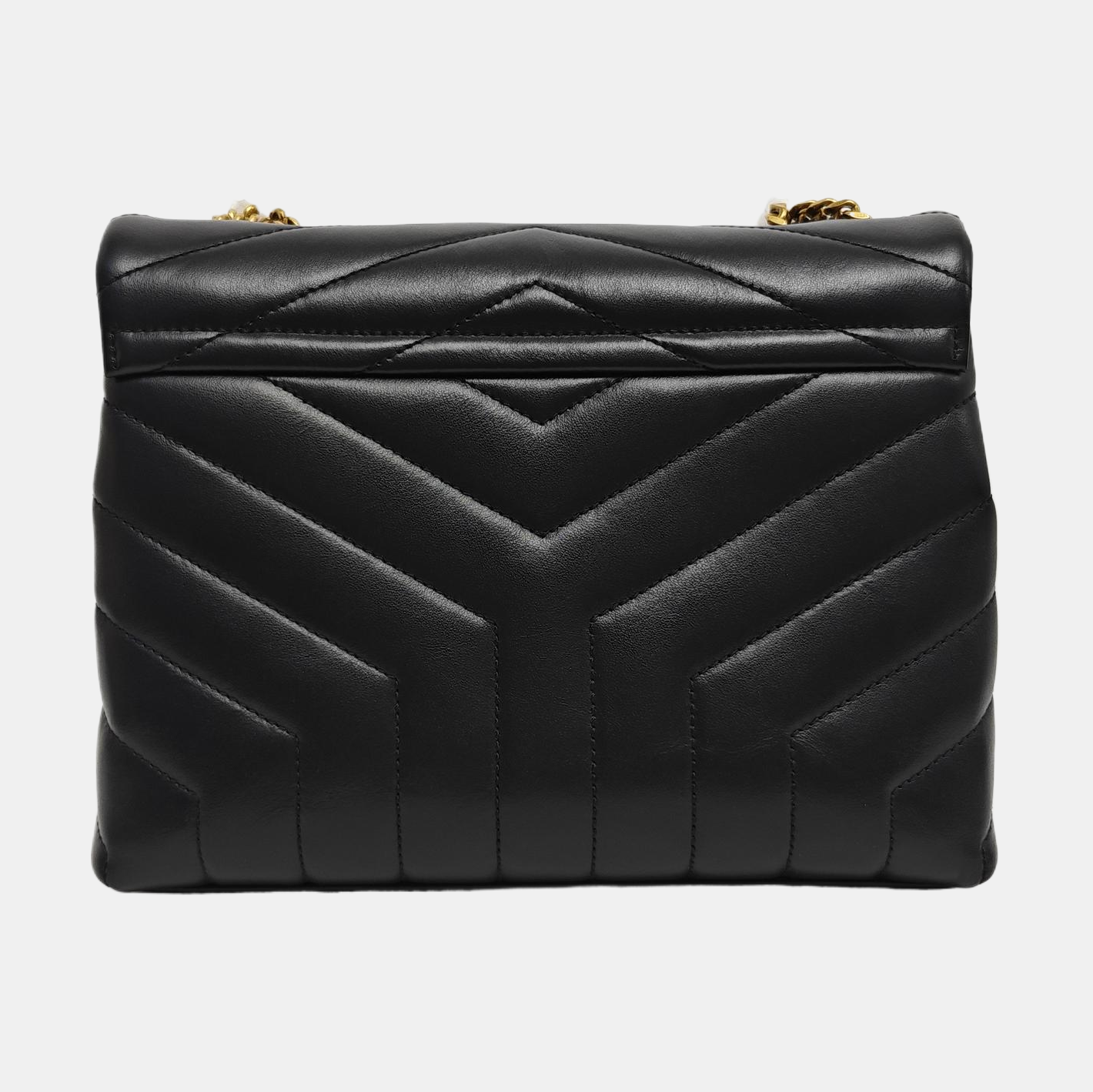 LOULOU Small Chevron Calfskin Black