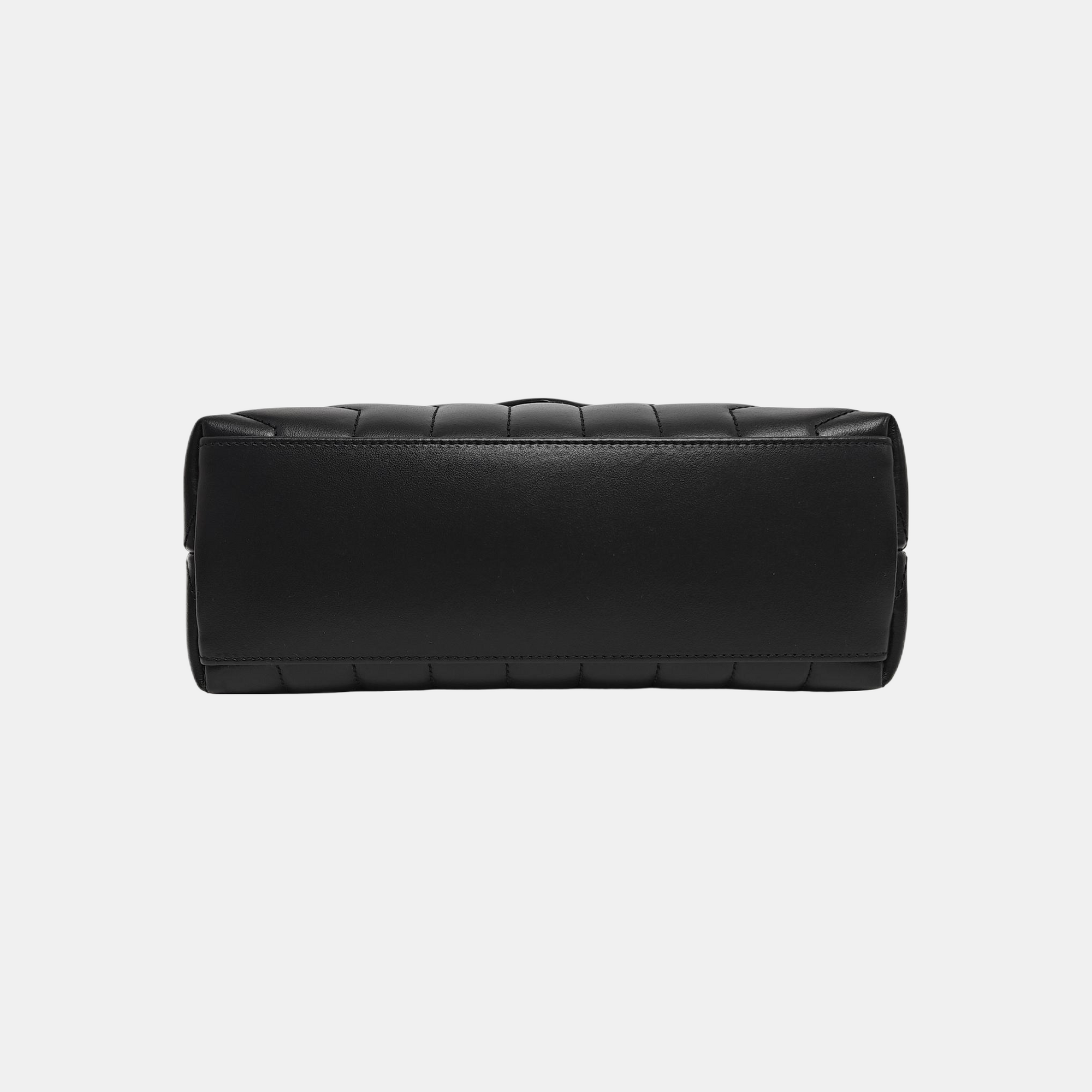 LOULOU Small Chevron Calfskin Black