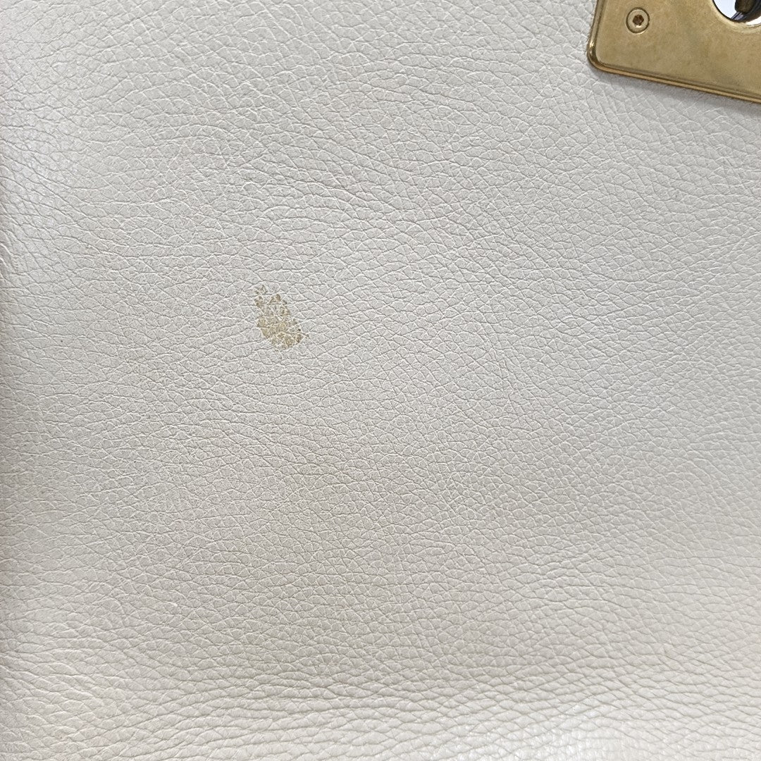 BOY CHANEL Medium Quilted Calfskin White