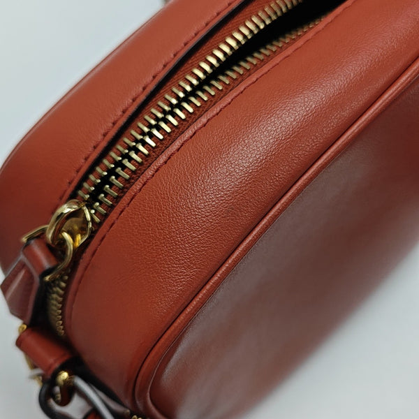 Leather Shoulder Bag Mini Orange