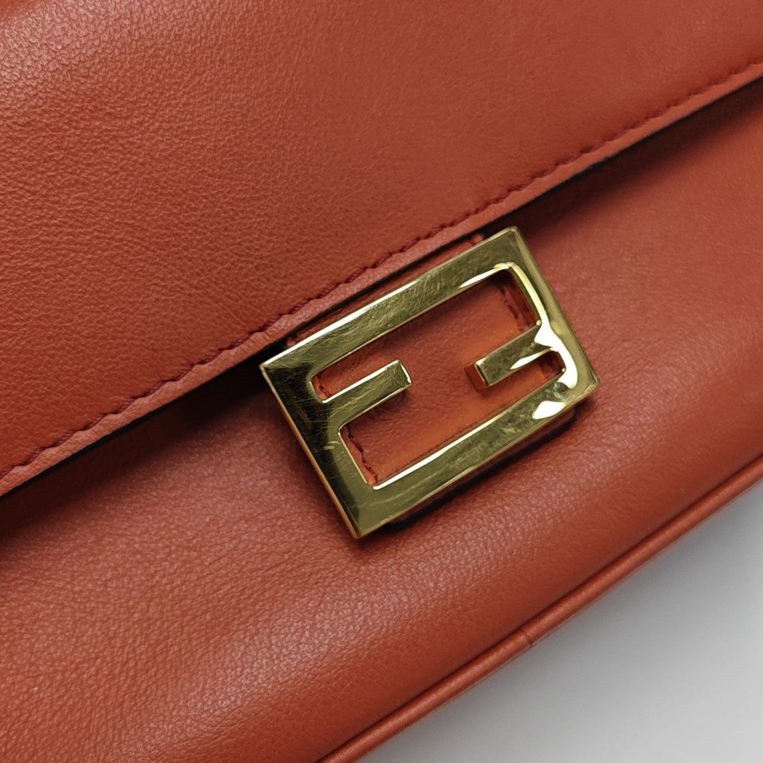 Leather Shoulder Bag Mini Orange