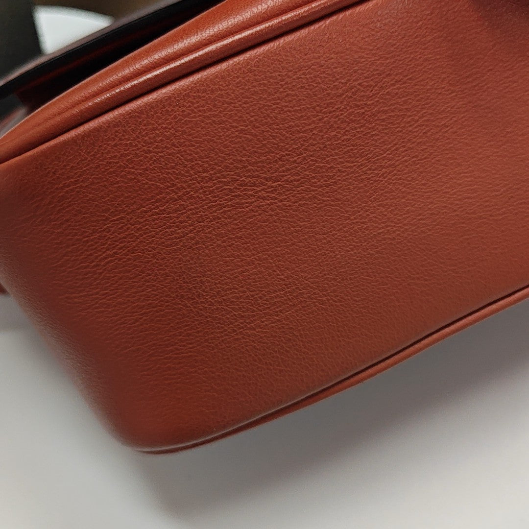 Leather Shoulder Bag Mini Orange