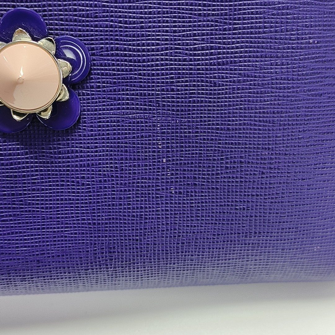 Leather Clutch Purple
