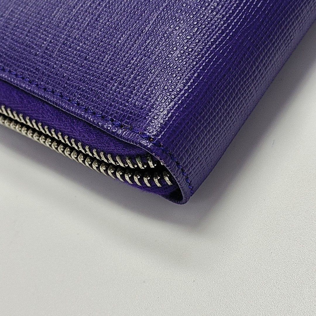 Leather Clutch Purple