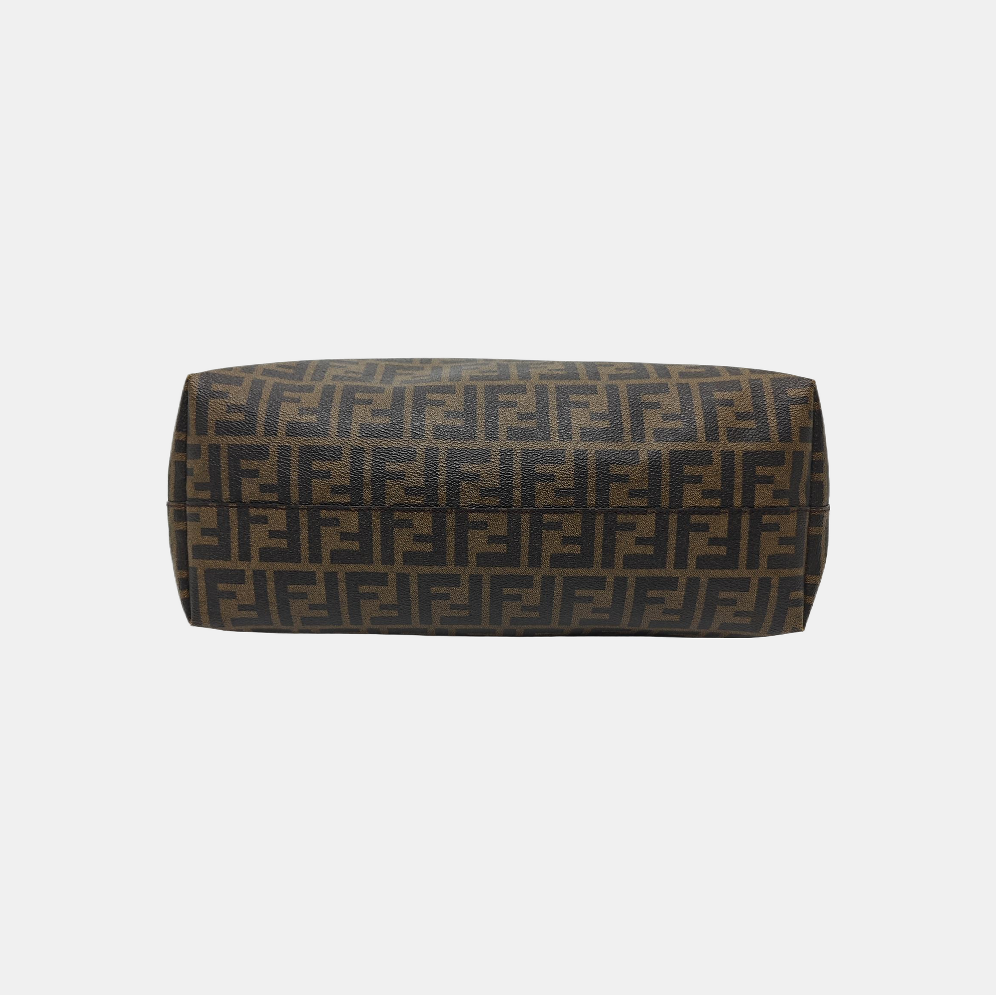 Coated Canvas Tote Bag Brown