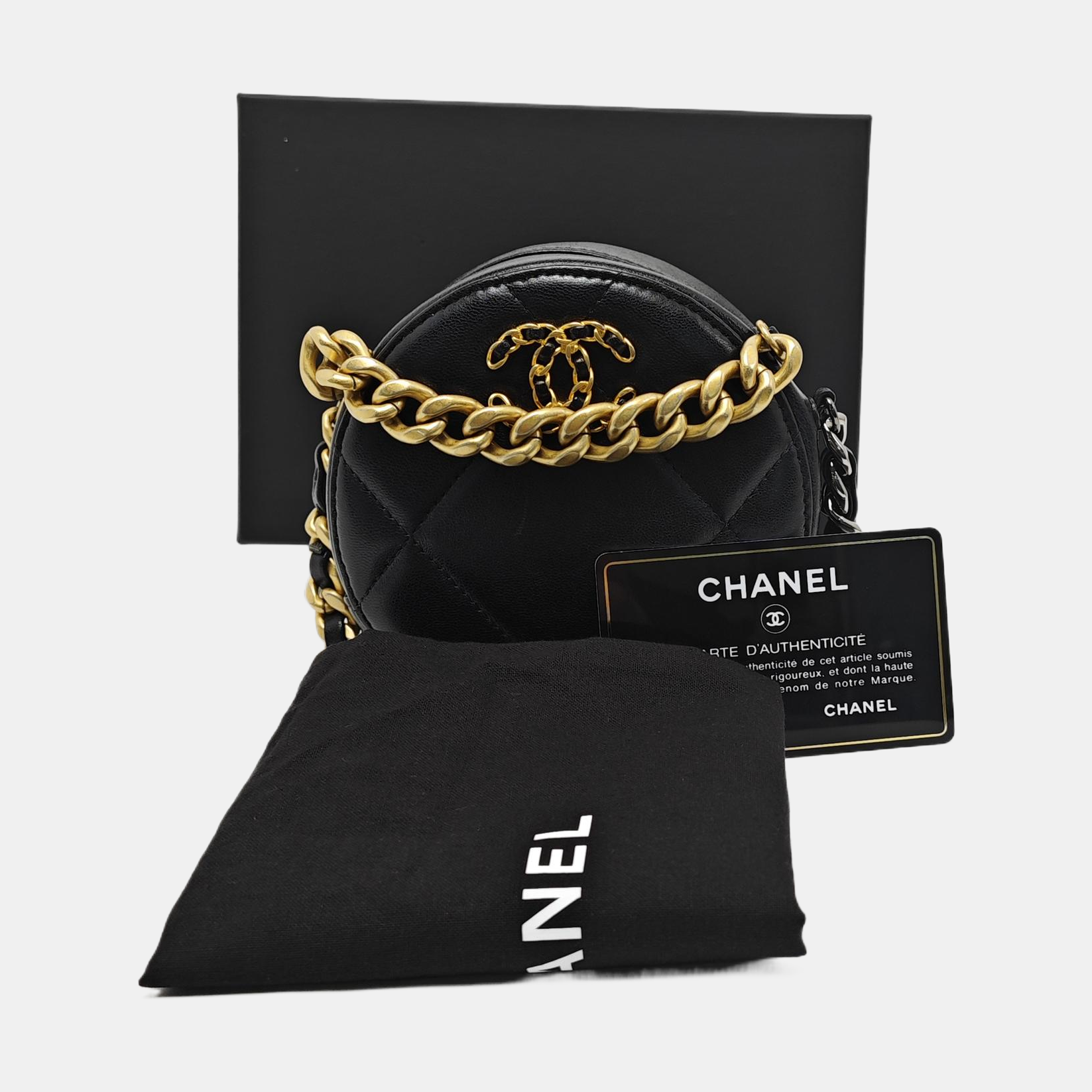 CHANEL 19 Small Quilted Lambskin Black