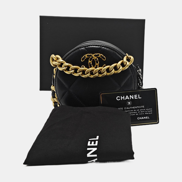 CHANEL 19 Small Quilted Lambskin Black