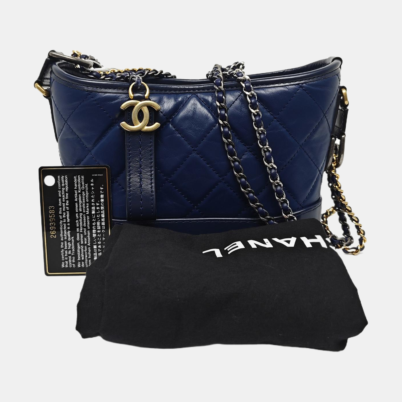 GABRIELLE Small Quilted Calfskin Blue