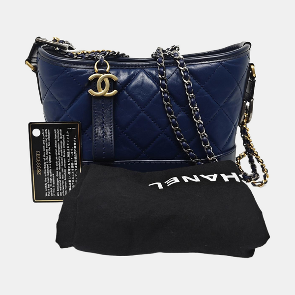 GABRIELLE Small Quilted Calfskin Blue