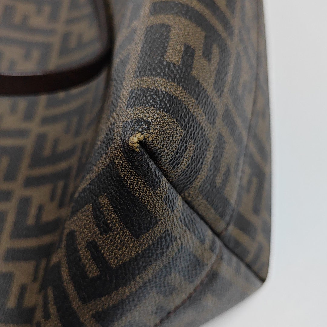 Coated Canvas Tote Bag Brown
