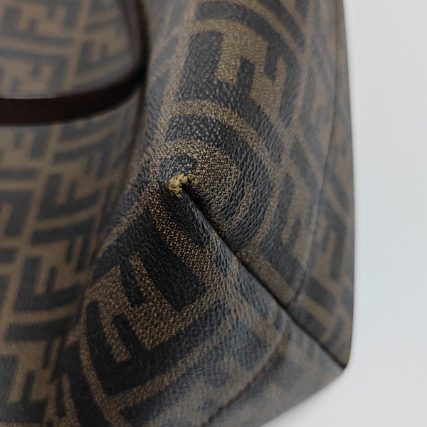 Coated Canvas Tote Bag Brown