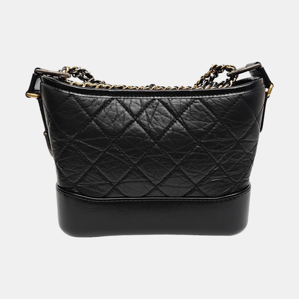 GABRIELLE Small Quilted Vintage Calf Black